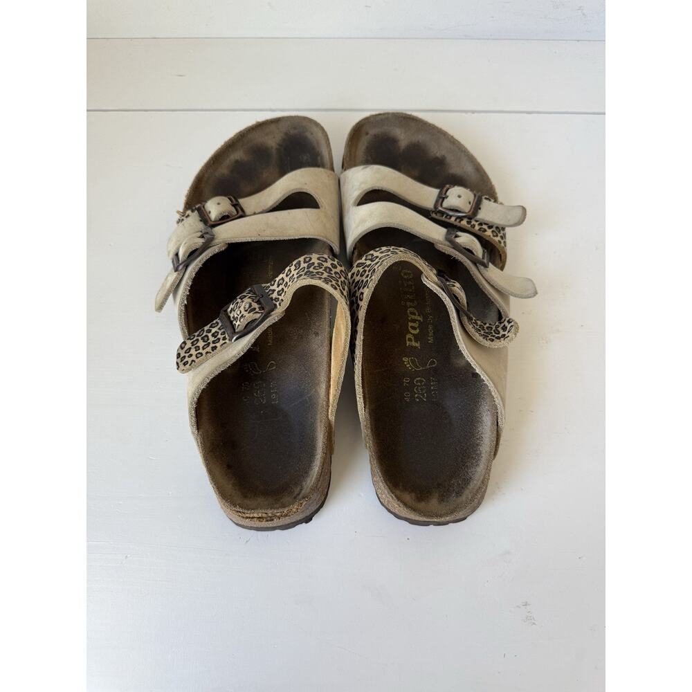 Birkenstock Shoes Womens Size 9 Papillio Tan Leopard Leather Sandals EU 40 - Picture 7 of 10